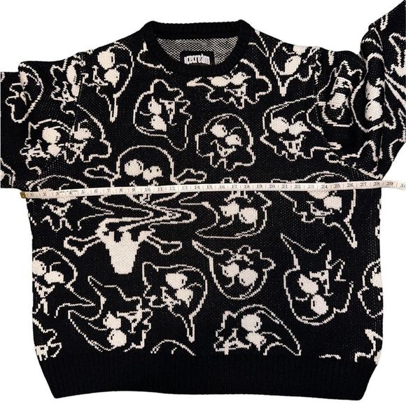 Size 3X IceCream‎ Men’s Sweater Black White Graphic All Over Print - Picture 11 of 13